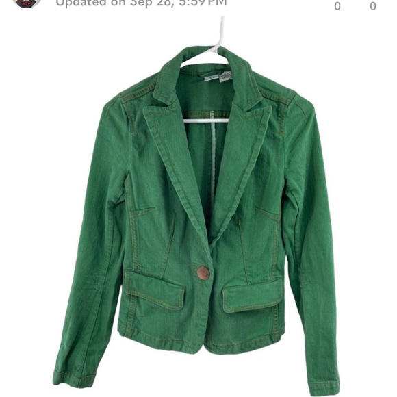 Armani Exchange Jackets & Blazers - Vintage Armani Exchange Green Denim Blazer Button Jean Jacket Size Medium.